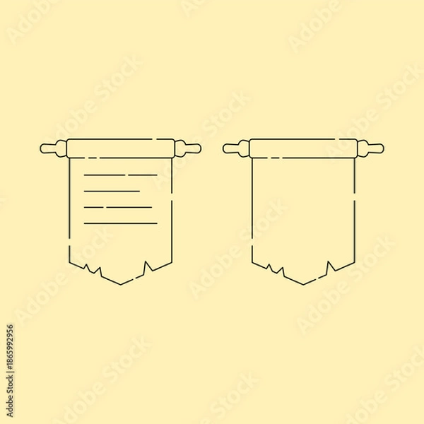 Obraz Ancient document scroll. Important archive. Historical record. vector illustration.