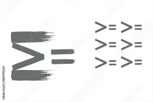 Obraz Brushed Math Comparison Symbols