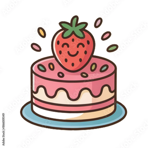 Obraz cake with strawberry