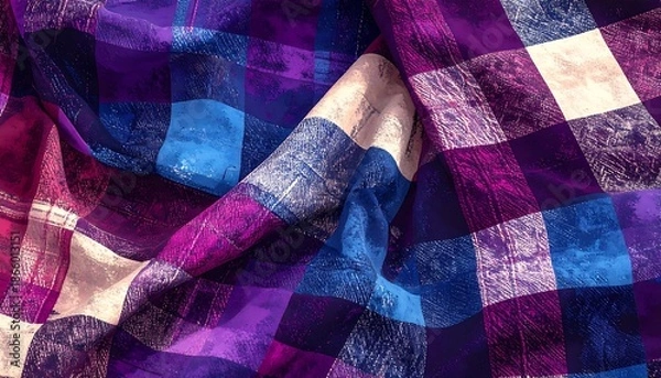 Obraz Vibrant plaid fabric texture