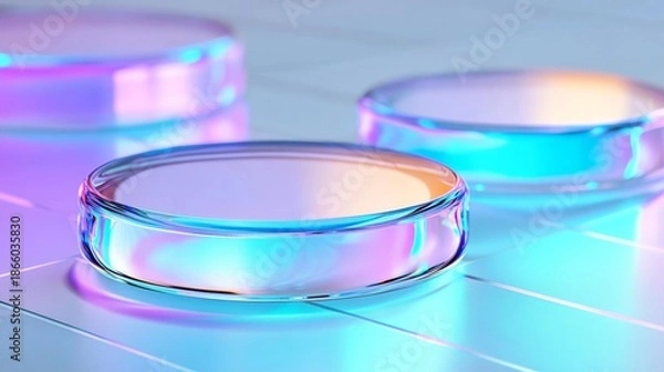 Fototapeta Abstract geometric design featuring 3D elements. 