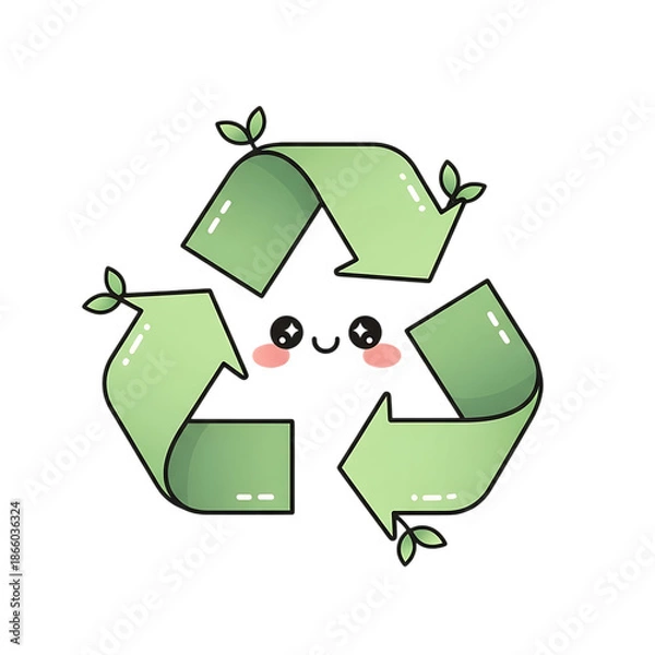 Obraz Adorable recycling symbol promoting environmental awareness