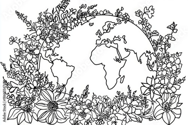Fototapeta Explore Nature and Creativity Through an Eco-Friendly Coloring Book