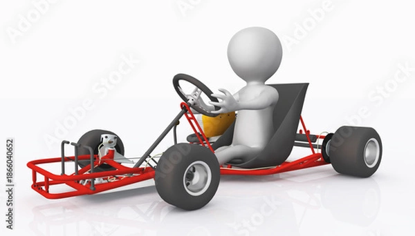 Obraz 3D Figur in einem Gokart