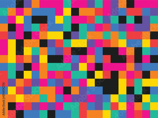 Obraz Vibrant pixelated mosaic artwork