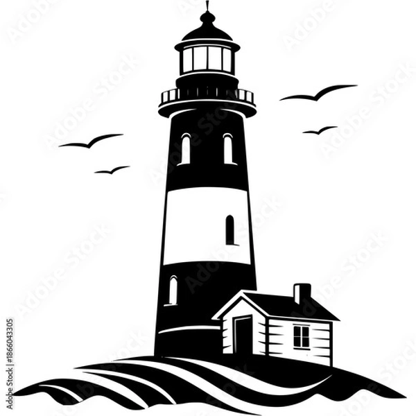 Obraz lighthouse on a white background