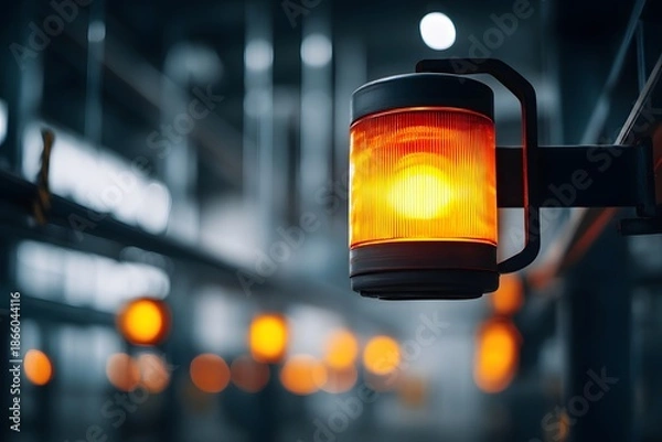 Fototapeta Warning Beacon Light in Industrial Hall