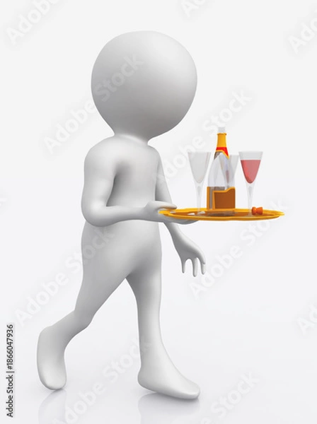 Obraz 3D Figur als Kellner