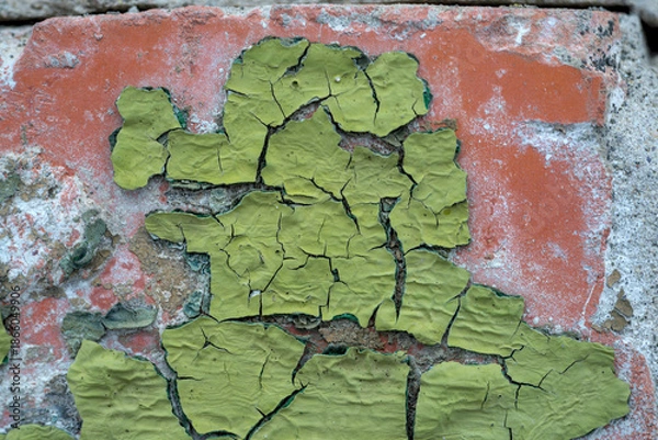 Obraz Worn paint. Old brick wall texture.