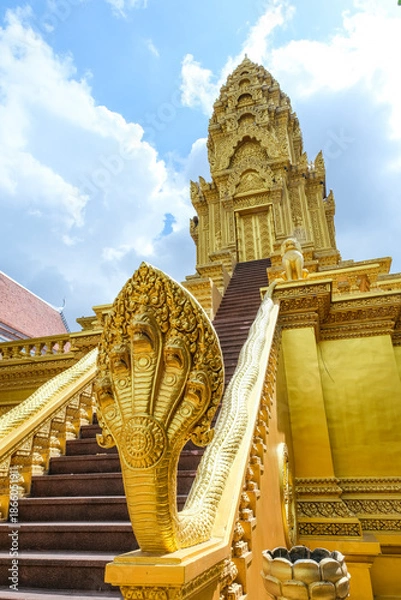 Obraz プノンペンの仏教寺院であるワットウナロム