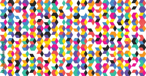 Fototapeta Vibrant geometric pattern with multicolored shapes