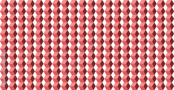Fototapeta Geometric pattern with interlocking red and white diamonds