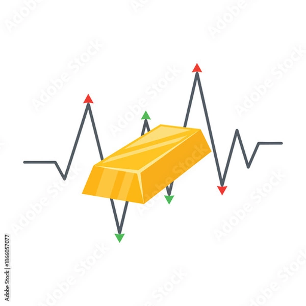 Obraz Gold Price Volatility Chart Illustration