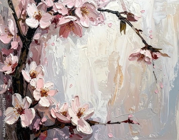 Obraz 桜油彩背景素材
