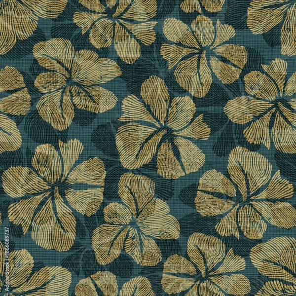 Obraz Abstract Textured Floral Seamless Pattern 