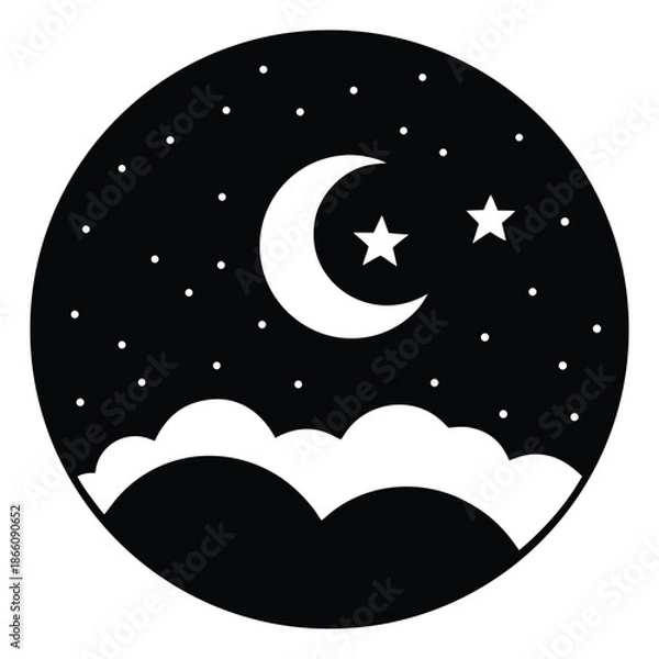 Obraz night sky vector icon