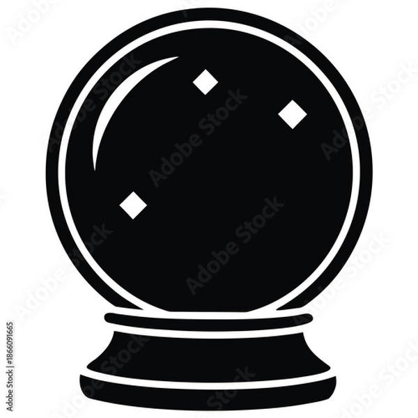 Obraz crystal ball vector icon