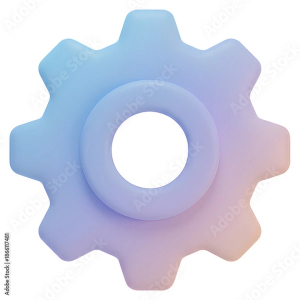 Obraz 3D Gear Icon on a White Background