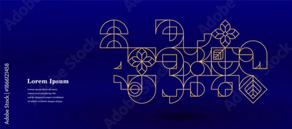 Obraz 幾何学 抽象 サークル パターン 葉 テクスチャ 背景