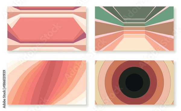 Obraz Abstract Retro Card Backgrounds Set