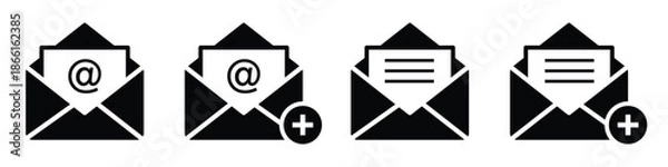 Obraz Email add icon vector illustration