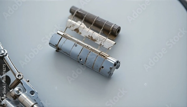 Obraz Laptop Hinge Mechanism Components on Flat Surface