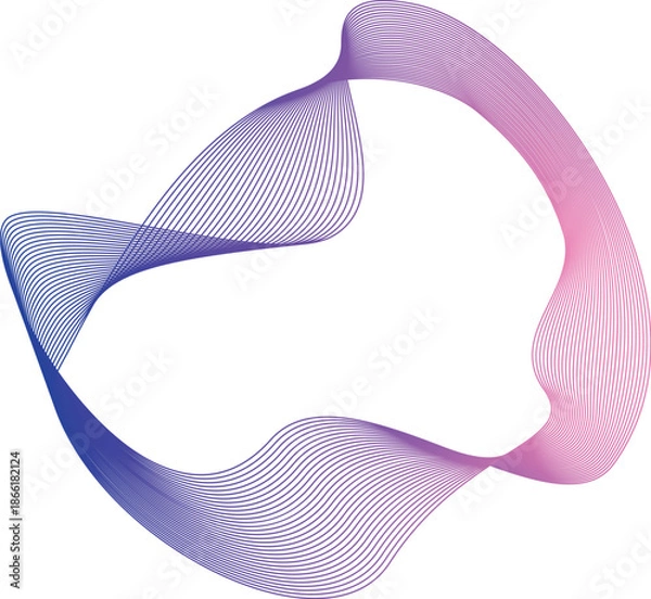 Fototapeta 青とピンクのベクトルの抽象的な曲線のグラフィック	