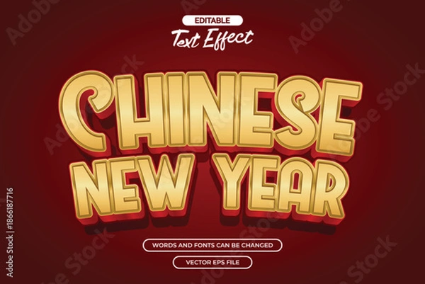 Obraz 3d gold Chinese new year editable text effect