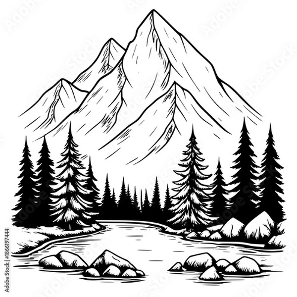 Obraz camping in the mountains