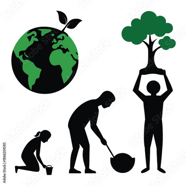 Obraz golf player silhouette vector illustration