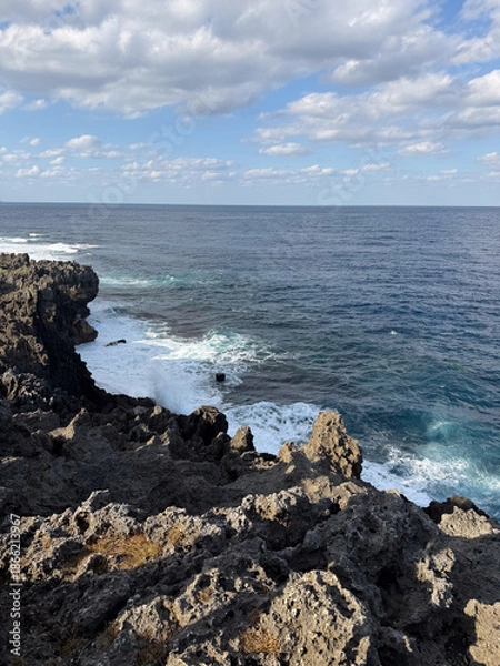 Obraz 沖縄の海と空と崖