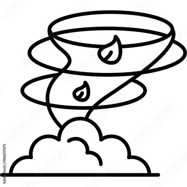 Obraz Dust Storm Outline Icon