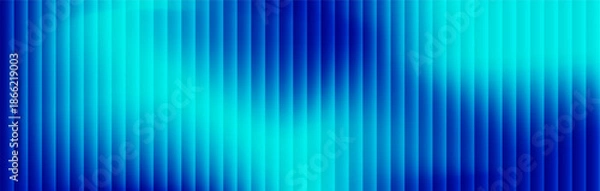 Obraz Blue ribbed glass effect gradient striped refracted vector long background. Abstract creative bright textured backdrop