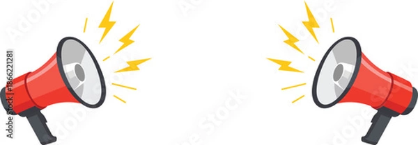 Obraz Two megaphones facing each other