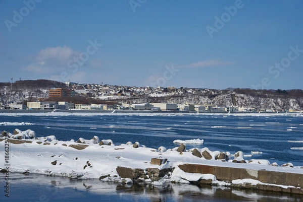 Obraz 北海道　船上から見たオホーツク海の流氷