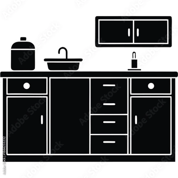 Obraz kitchen vector on white background