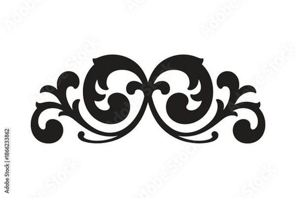Obraz Elegant black and white scrollwork design