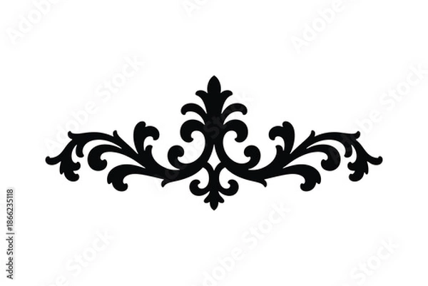 Obraz Elegant black scrollwork border design