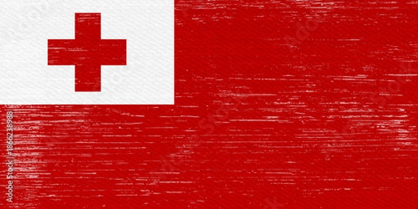 Fototapeta Distressed Tonga flag background