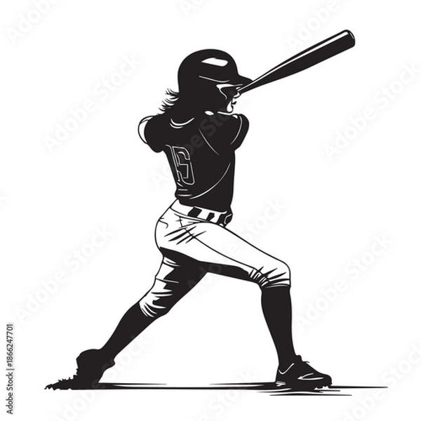 Obraz baseball player hitting ball