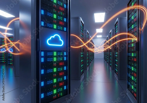 Fototapeta Data Center Digital Network