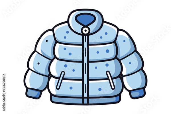Obraz puffy kids jacket icon exaggerated rounded
