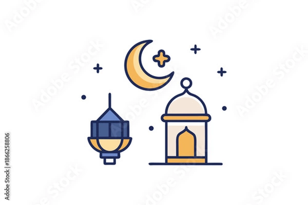 Obraz ramadan essentials icon modern minimalist