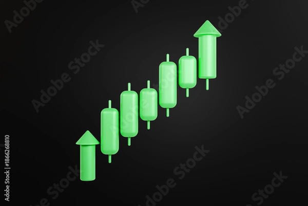 Obraz Candlestick Chart Demonstrating an Upward Trend