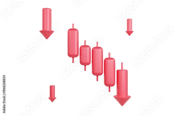 Obraz Candlestick Chart Showing a Downtrend