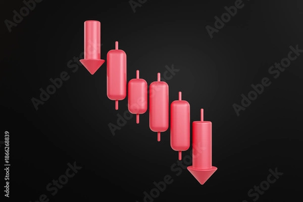 Obraz Candlestick Chart Showing a Downtrend