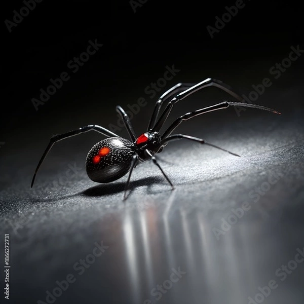 Obraz spider on a black background