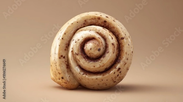Fototapeta Spiral shell on a neutral surface