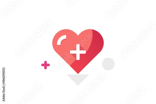 Obraz heart icon with plus sign design