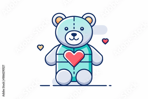 Obraz teddy bear holding heart icon